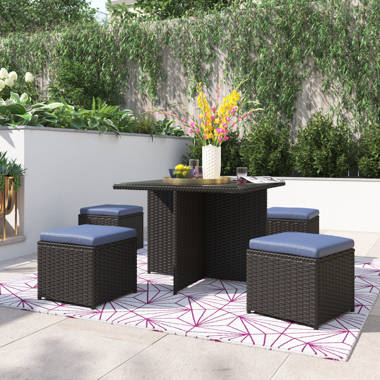 Black rattan online cube